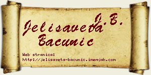 Jelisaveta Bačunić vizit kartica